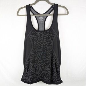 Jockey Medium Black Gray Leopard Print Activewear Tank Top Racerback